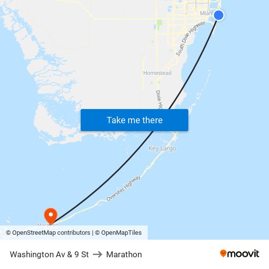 Washington Av & 9 St to Marathon map