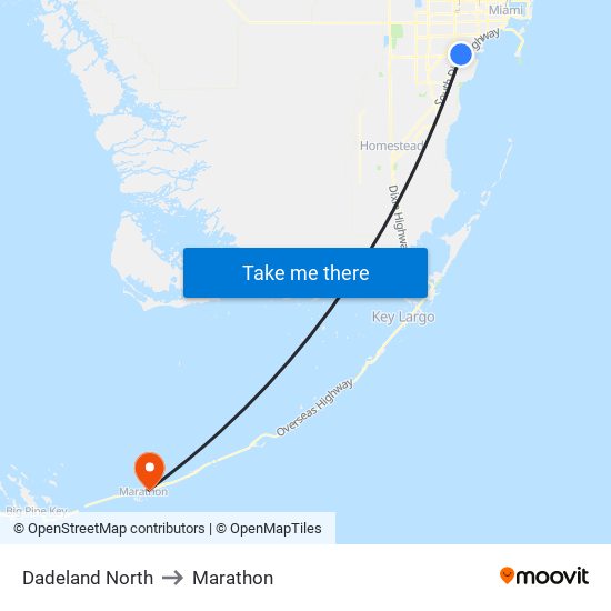 Dadeland North to Marathon map