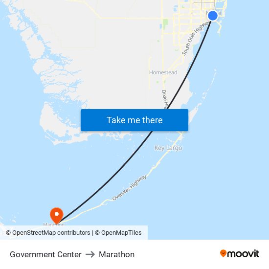 Government Center to Marathon map