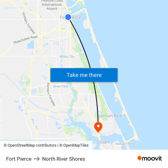 Fort Pierce to North River Shores map