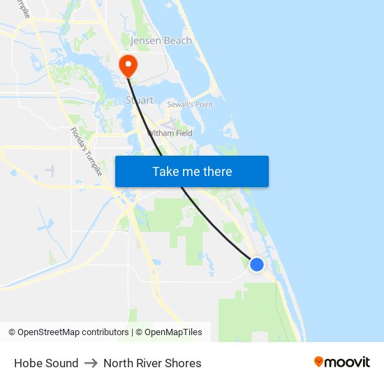 Hobe Sound to North River Shores map