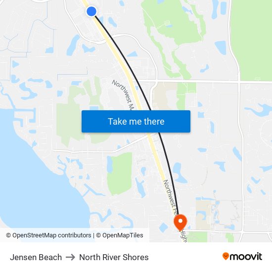 Jensen Beach to North River Shores map
