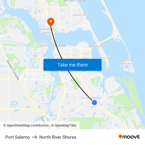 Port Salerno to North River Shores map