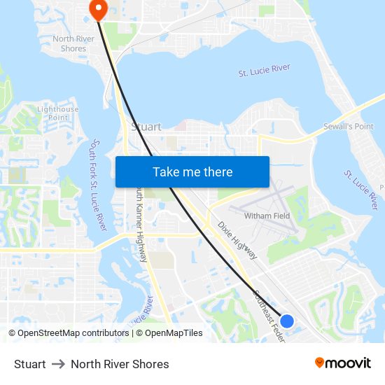 Stuart to North River Shores map