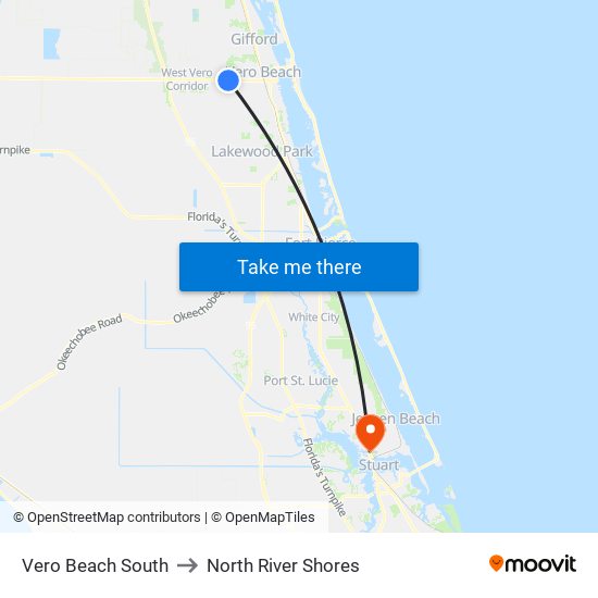 Vero Beach South to North River Shores map