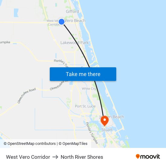 West Vero Corridor to North River Shores map