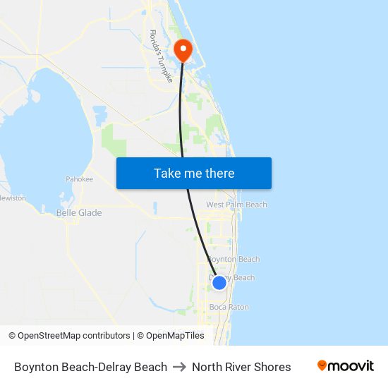 Boynton Beach-Delray Beach to North River Shores map