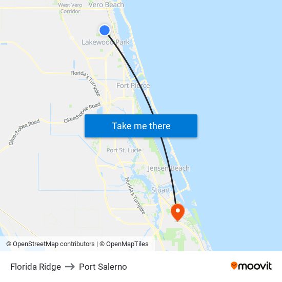 Florida Ridge to Port Salerno map