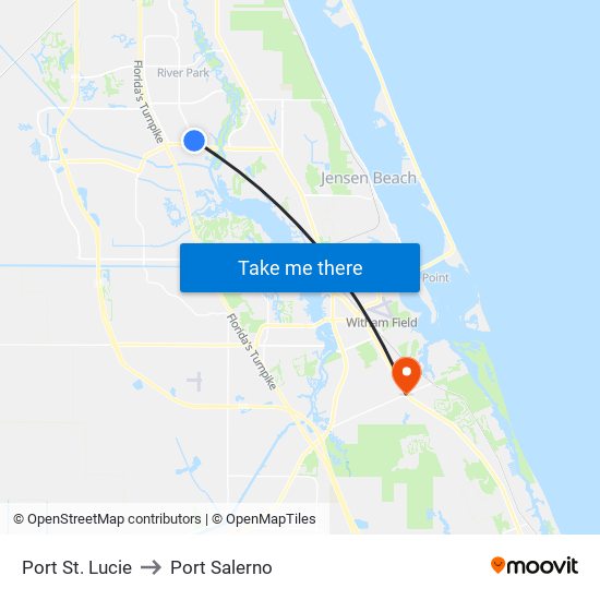 Port St. Lucie to Port Salerno map