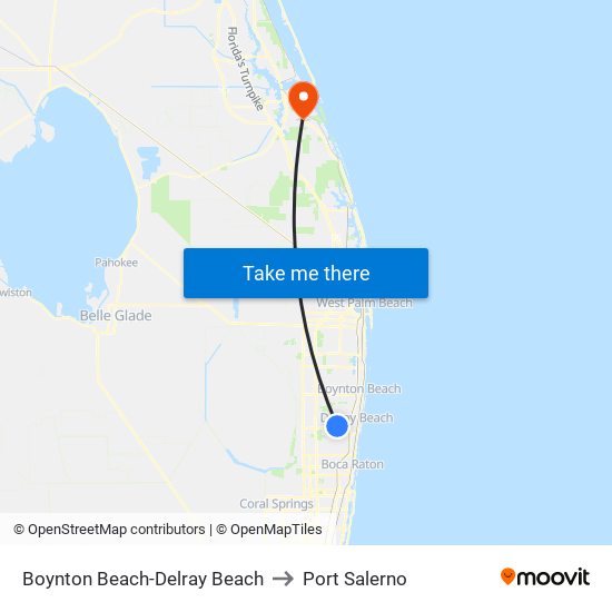Boynton Beach-Delray Beach to Port Salerno map
