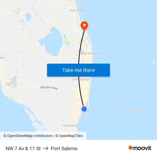 NW 7 Av & 11 St to Port Salerno map