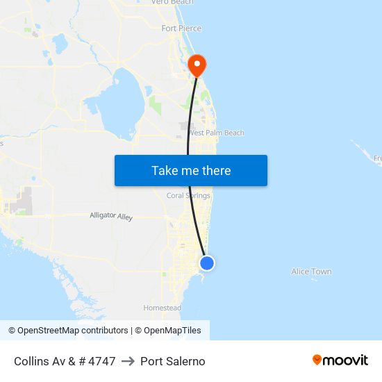 Collins Av & # 4747 to Port Salerno map