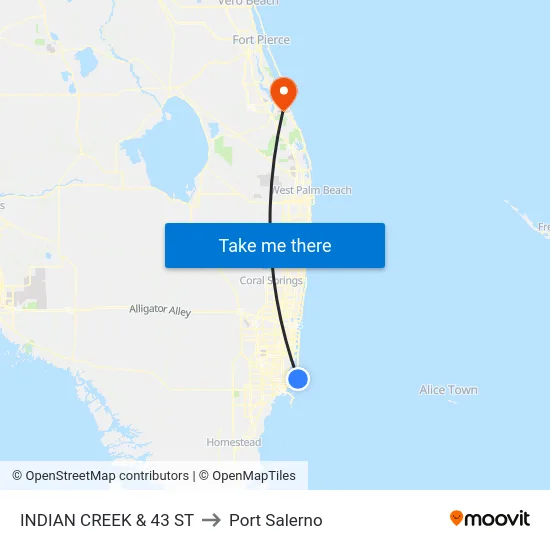 Indian Creek & 43 St to Port Salerno map