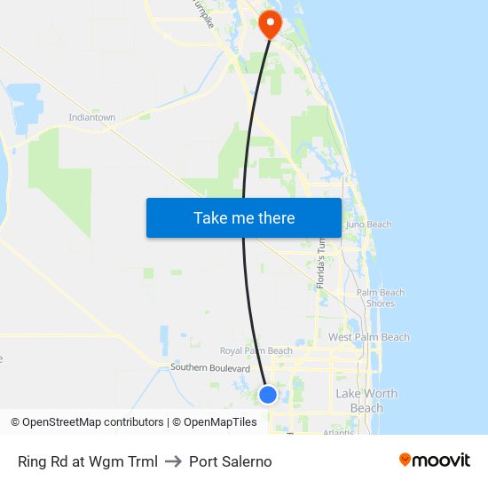 RING RD at WGM TRML to Port Salerno map