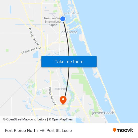 Fort Pierce North to Port St. Lucie map