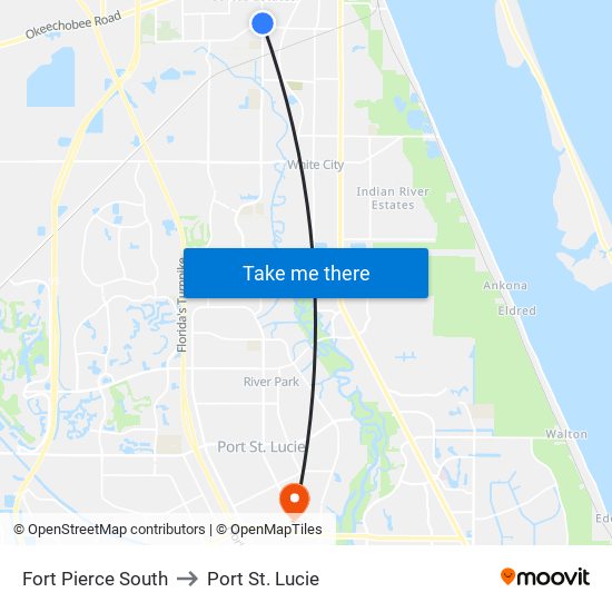 Fort Pierce South to Port St. Lucie map