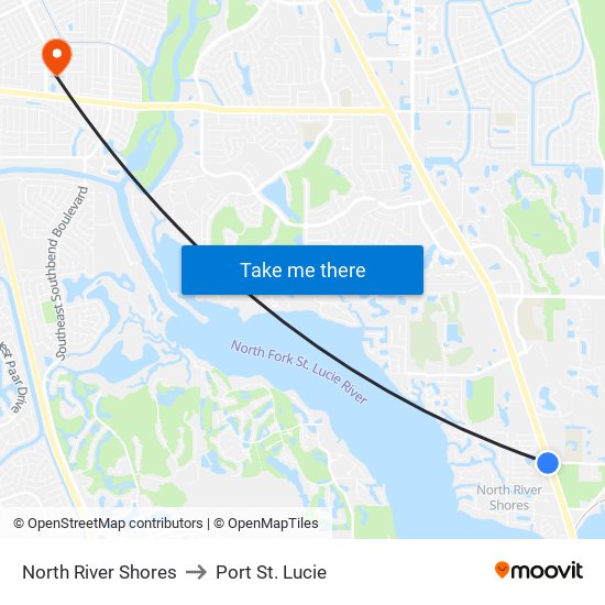 North River Shores to Port St. Lucie map