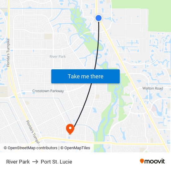 River Park to Port St. Lucie map