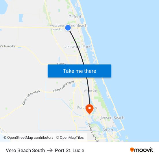 Vero Beach South to Port St. Lucie map