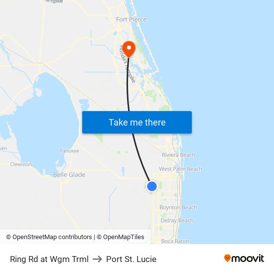 RING RD at WGM TRML to Port St. Lucie map