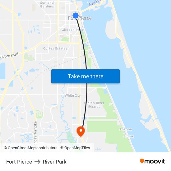 Fort Pierce to River Park map