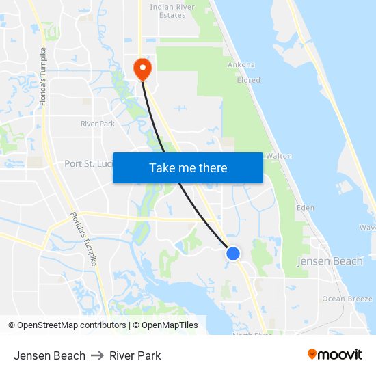 Jensen Beach to River Park map