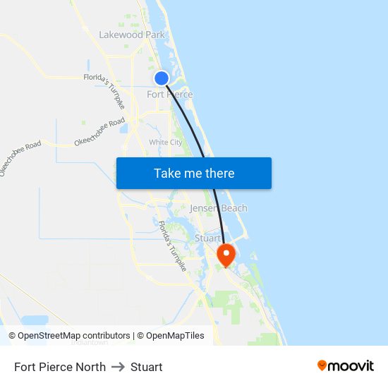 Fort Pierce North to Fort Pierce North map