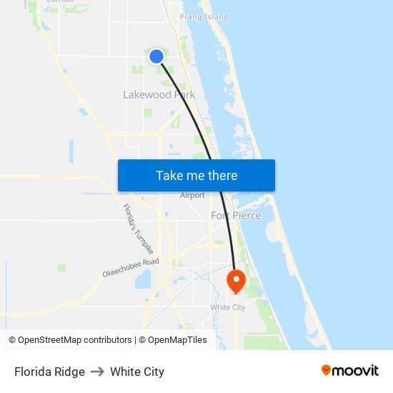 Florida Ridge to White City map