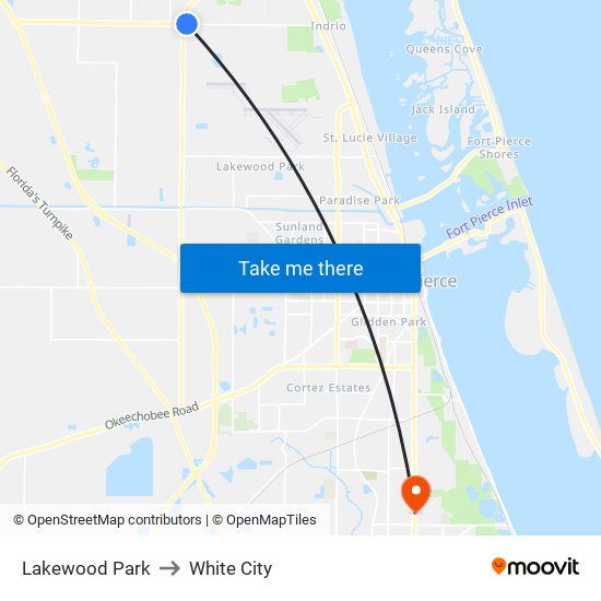 Lakewood Park to White City map