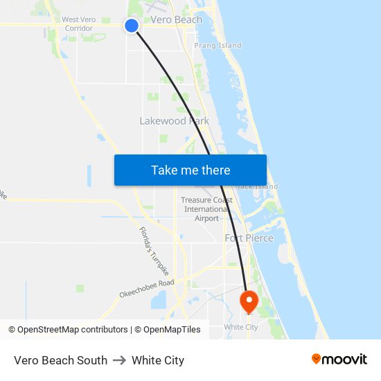 Vero Beach South to White City map