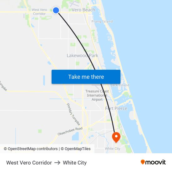 West Vero Corridor to White City map