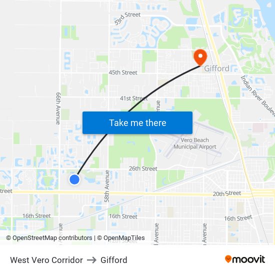 West Vero Corridor to Gifford map