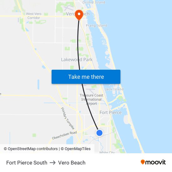 Fort Pierce South to Vero Beach map