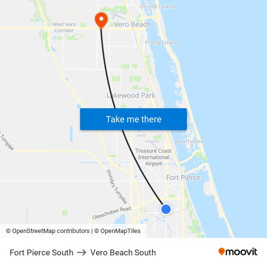 Fort Pierce South to Vero Beach South map