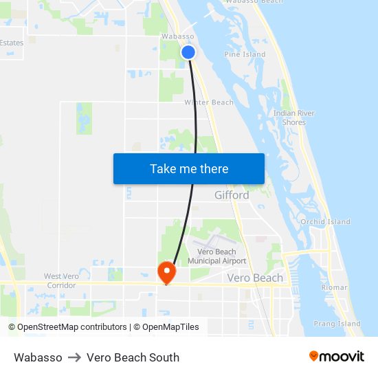 Wabasso to Vero Beach South map