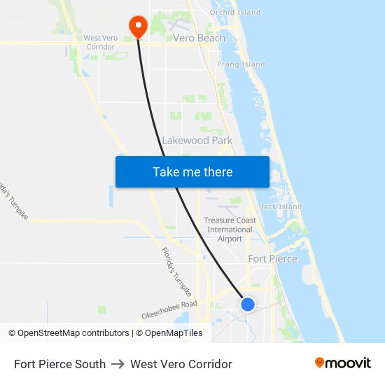 Fort Pierce South to Fort Pierce South map
