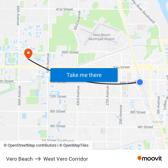 Vero Beach to West Vero Corridor map