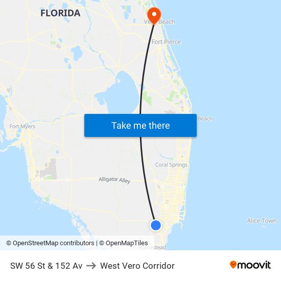 SW 56 St @ SW 152 Av to West Vero Corridor map