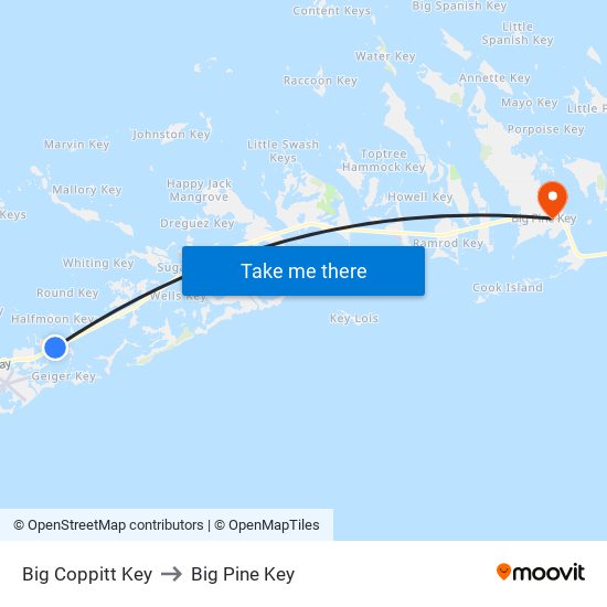 Big Coppitt Key to Big Pine Key map