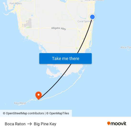 Boca Raton to Boca Raton map