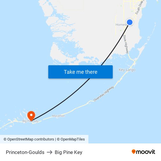 Princeton-Goulds to Big Pine Key map