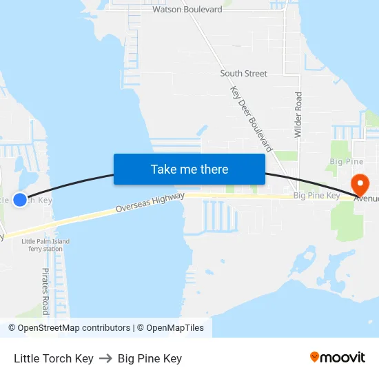 Little Torch Key to Big Pine Key map