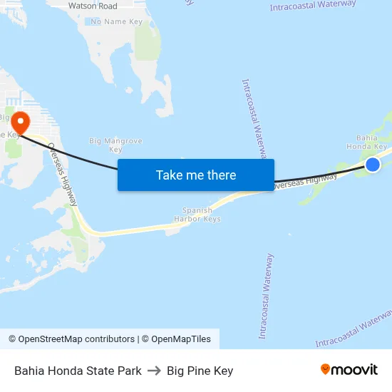 Bahia Honda State Park to Big Pine Key map