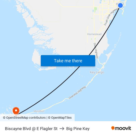 Biscayne Blvd @ E Flagler St to Big Pine Key map