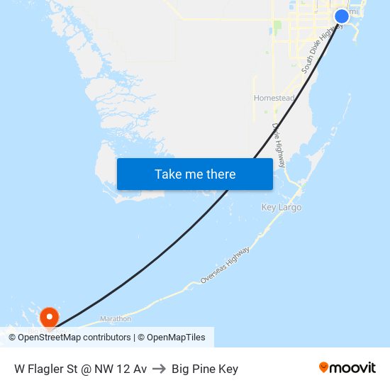 W Flagler St @ NW 12 Av to Big Pine Key map