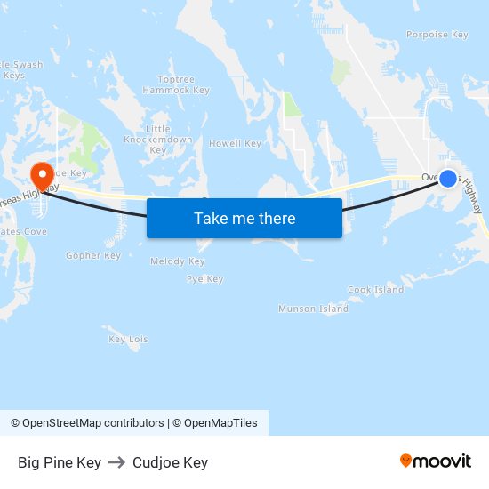 Big Pine Key to Cudjoe Key map