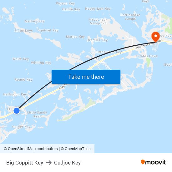 Big Coppitt Key to Cudjoe Key map