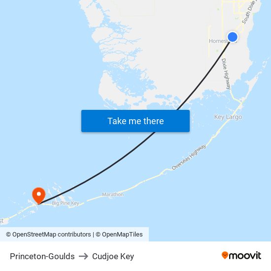 Princeton-Goulds to Cudjoe Key map