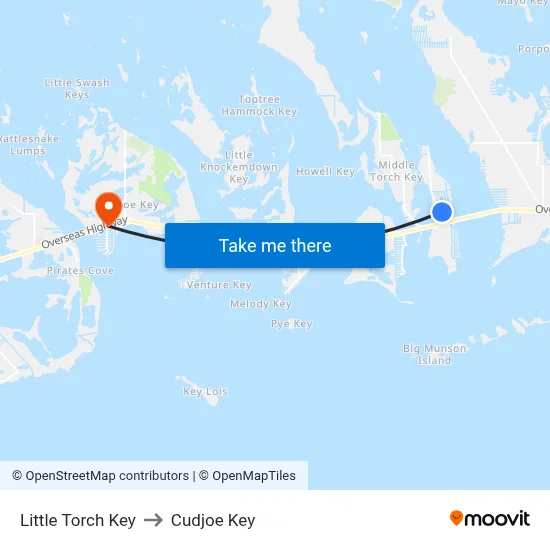 Little Torch Key to Cudjoe Key map