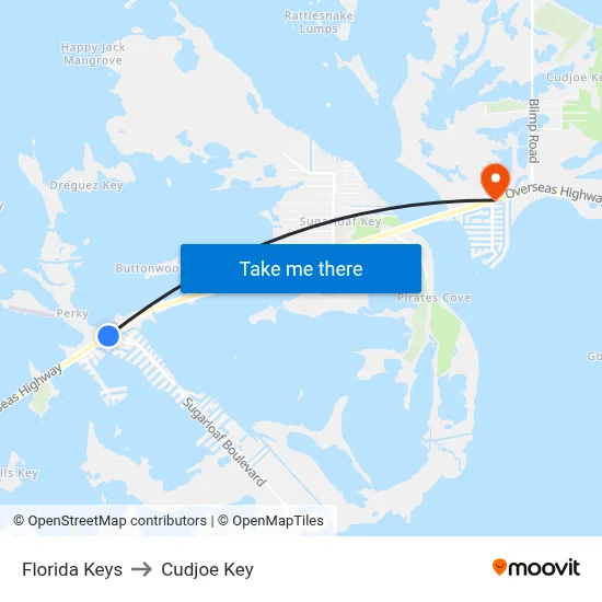 Florida Keys to Cudjoe Key map